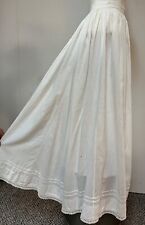 Antique Edwardian White Cotton Crochet Trim Petticoat Skirt Waist 24 #66 picture
