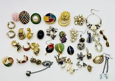 Vintage Single Earrings Lot #2 Mixed Design Colors Wearable Costum Jewelry 40pcs picture