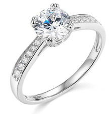2 Ct Round Cut 14K White Gold Created Diamond Engagement Wedding Promise Ring picture