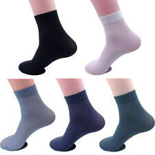 1 Pair Men Bamboo Silk Ankle Socks Business Striped Breathable Casual Short Sock picture