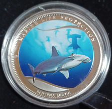 2010 Palau 5 Dollars Marine Life Protection Scalloped Hammerhead .925 Silver 25g picture