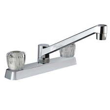 Two Handle Kitchen Faucet with Crystal Acrylic Knobs for RVs- Chrome Polished picture