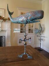  LARGE Handcrafted 3D 3-Dimensional WHALE Weathervane Copper Patina Finish picture