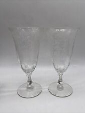 Cambridge Rose Point Goblet Glass SET OF 2 Great Condition 1973 picture