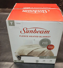 Sunbeam Royal Ultra Fleece Heated Electric Bed Blanket TWIN Mushroom Brown  picture