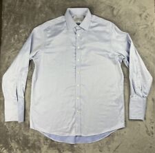 Charles Tyrwhitt Dress Shirt Mens 17/35 Blue Non Iron Long Sleeve French Cuff picture