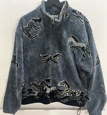 Vintage Outback Trading Company Fleece Jacket Unisex Size Med Horse Equestrian picture
