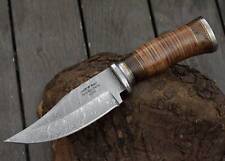 CUSTOM HANDMADE FORGED DAMASCUS STEEL HUNTING CAMP SURVIVAL KNIFE + SHEATH picture