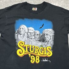 Vtg 90s 1998 STURGIS T-Shirt Large DAVID MANN Mount Rushmore Native American picture