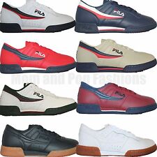 Mens Fila Original Fitness Classic Retro Casual Athletic Shoes White Navy Red picture