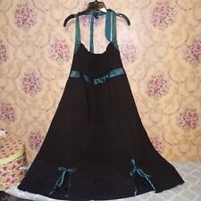 1940s 1950s Style BLACK & GREEN Halter Swing Rockabilly Pinup Dress SIZE 22 picture