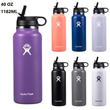 40OZ Hydro Flask Big Water Bottle Wide Mouth Straw Lid Stainless Steel Vacuum US picture