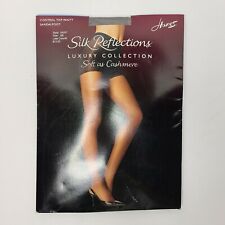 Vintage Hanes Womens Black Silk Reflections Control Top Panty Sandalfoot Size AB picture