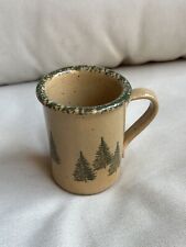 Three Rivers Pottery Green Pine Tree Coffee Mug Cup Vintage 1991 Discontinued picture