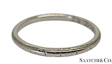 Platinum (950) - Old - Vintage - Engraved Ring Band, 2.8 Grams, Size 7 picture