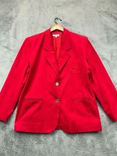 Vintage Talbots Blazer Suit Jacket Womens 14 Red Lion Crest Logo Gold Buttons picture