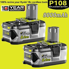 2PACK For RYOBI P108 18V One Plus High Capacity 8.0Ah Battery 18Volt Lithium-Ion picture