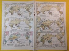 1898 WORLD REGIONS VIEWS Map Atlas Vintage Color ORIGINAL 11.5 x 9.5