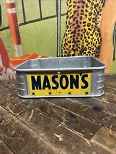 VINTAGE C. 1940 MASONS ROOT BEER 12 PACK STADIUM CARRIER CRATE SIGN COCA COLA picture