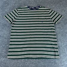 VINTAGE Polo Ralph Lauren Shirt Mens Large Green Striped 90s Grunge T-Shirt L picture