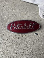Peterbilt Front Grill Emblem 8 Inch METAL OVAL RED  ORIGINAL 20-19285 picture
