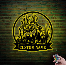 Custom Chesapeake Bay Retriever Dog Hunting Metal Wall Art LED Light Home Decor picture