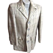 Vintage Mens MCM 1950s Overcoat - Small 38 Wool Gray/Smokey Plaid Sears Atomic picture