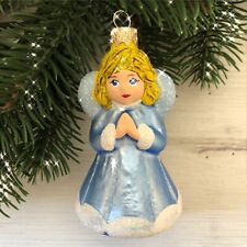 Blue Angel Christmas Glass Ornament Holiday Tree Decor Made Ukraine 4