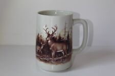 Vintage Otagiri Deer Scene 14 oz Ceramic Coffee Mug picture