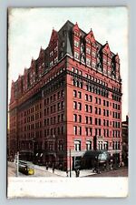 Buffalo NY-New York, Hotel Iroquois, Yellow Trolley Street Car Vintage Postcard picture