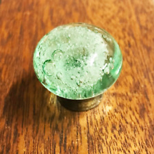 Antique Drawer Knobs Green Glass Bubbles Kitchen Door Cabinet Handle picture
