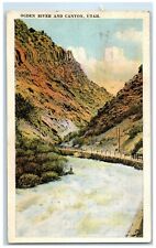 1920 Scenic View Ogden River Mountains Road Street Canyon Utah Antique Postcard picture