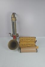Works Vintage 1930's Q.R.S DeVry Corp Playasax & 6 Song Rolls Working Saxophone picture