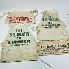 Vintage Aprons 2  B B Martin Co Lumber since 1860 & J C Snavely Lumber Apron PA picture
