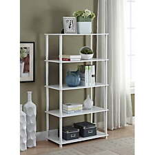 Mainstays No Tools 5-Shelf Storage Bookcase, White picture