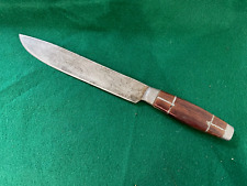 Antique  1850-80s Fur Trade Butcher Knife  w/ pewter  Lead Inlay picture