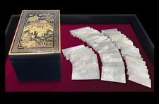 Chinese Qing Dynasty, Mother of Pearl Gaming Tokens. Rare Set, in lacquered box picture