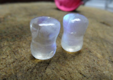 Natural, Rainbow Moon Stone, Blue Fire Plugs, Tunnels, Blue Fire Plugs Earrings, picture