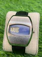 1970'S VINTAGE TELL FLEURIER JUMP HOUR DIGITAL DISK WATCH AUTOMATIC 25J SPACEAGE picture