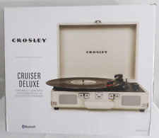 NIB Crosley Cruiser Deluxe Portable 3 Speed Bluetooth Record Player White Sand picture