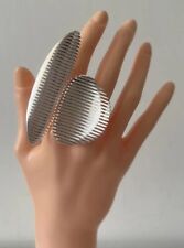 GEORG JENSEN ZAHA HADID Lamellae Twin Sterling Silver Ring Size 8.5 picture
