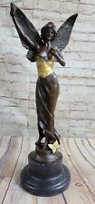 Handcrafted bronze sculpture SALE Standing Angel Charming Large French Signed picture