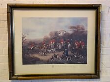 Antique English The Bury Hunt Aquatint Engraving Framed picture