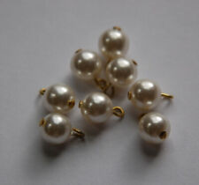 1 Loop Vintage Pearl Bead Drops with Gold Loop Japan 8mm drp010A picture