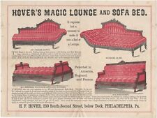 Philadelphia 1870s Original Broadside Hover’s Magic Lounge Sofa Bed Furniture picture