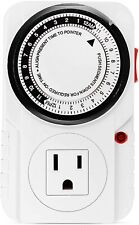 iPower 24 Hour Plug-in Mechanical Electric Outlet Timers Switch Programmable picture