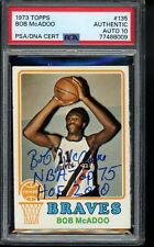 1973-74 Topps Bob McAdoo Signed Rookie Card w/ Inscriptions PSA Authentic Auto picture