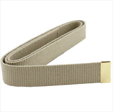 GENUINE U.S. MARINE CORPS BELT: KHAKI COTTON WITH 24K GOLD PLATED TIP picture