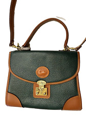Dooney & Bourke Purse Green Brown Leather Shoulder Bag Crossbody Handbag picture