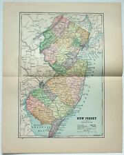 New jersey - Original 1891 Map by Hunt & Eaton. Antique picture